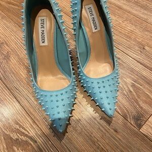 Steve Madden Teal Spiked Heels